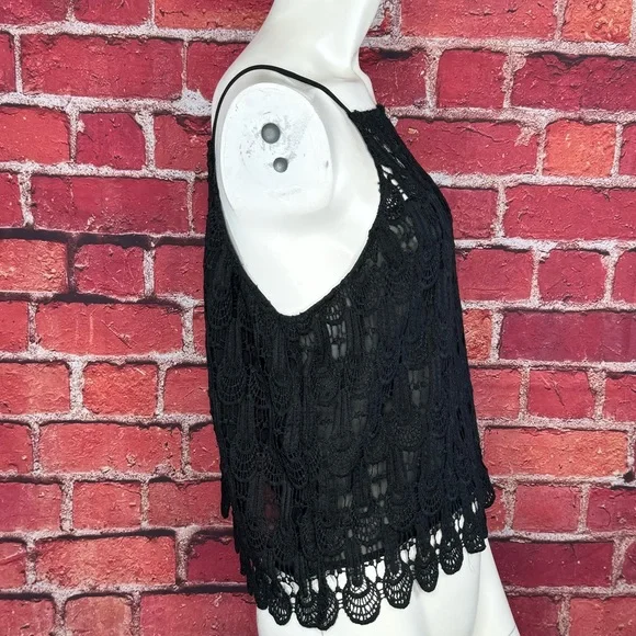 Purple Snow Black Lace Sheer Halter Top - XL - Picture 5 of 11